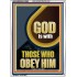 GOD IS WITH THOSE WHO OBEY HIM  Unique Scriptural Portrait  GWARMOUR12680  "12x18"
