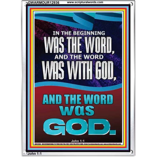 IN THE BEGINNING WAS THE WORD AND THE WORD WAS WITH GOD  Unique Power Bible Portrait  GWARMOUR12936  