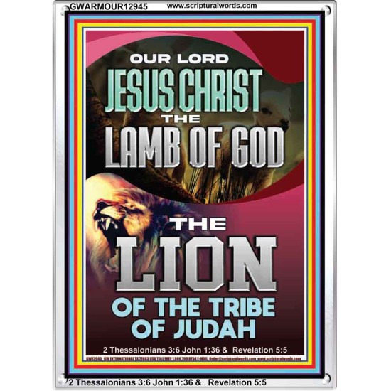 LAMB OF GOD THE LION OF THE TRIBE OF JUDA  Unique Power Bible Portrait  GWARMOUR12945  