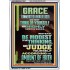 GRACE UNMERITED FAVOR OF GOD BE MODEST IN YOUR THINKING AND JUDGE YOURSELF  Christian Portrait Wall Art  GWARMOUR13011  "12x18"