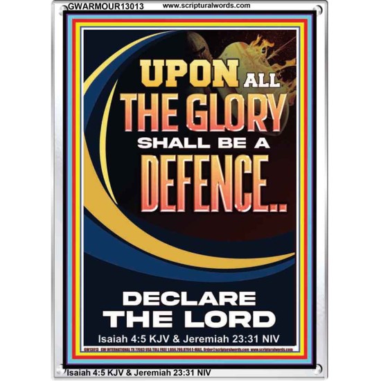 THE GLORY OF GOD SHALL BE THY DEFENCE  Bible Verse Portrait  GWARMOUR13013  