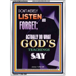 DO WHAT GOD'S TEACHINGS SAY  Children Room Portrait  GWARMOUR9393  "12x18"