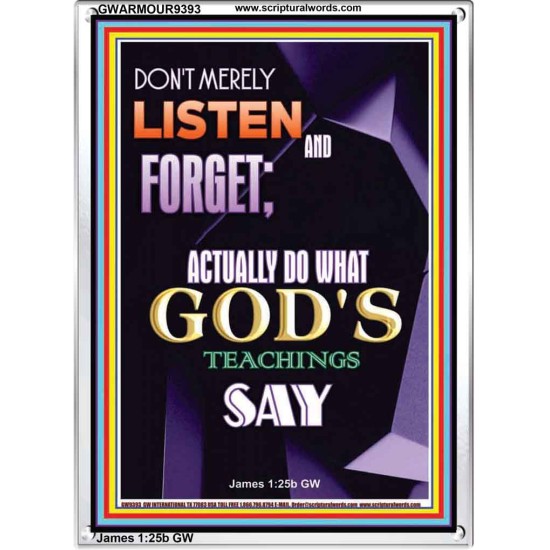 DO WHAT GOD'S TEACHINGS SAY  Children Room Portrait  GWARMOUR9393  