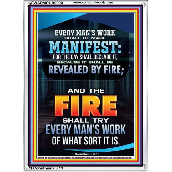 FIRE SHALL TRY EVERY MAN'S WORK  Ultimate Inspirational Wall Art Portrait  GWARMOUR9990  