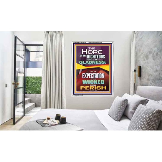 THE HOPE OF THE RIGHTEOUS IS GLADNESS  Children Room Portrait  GWARMOUR10024  