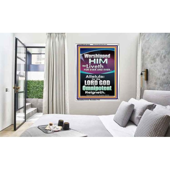 WORSHIPPED HIM THAT LIVETH FOREVER   Contemporary Wall Portrait  GWARMOUR10044  