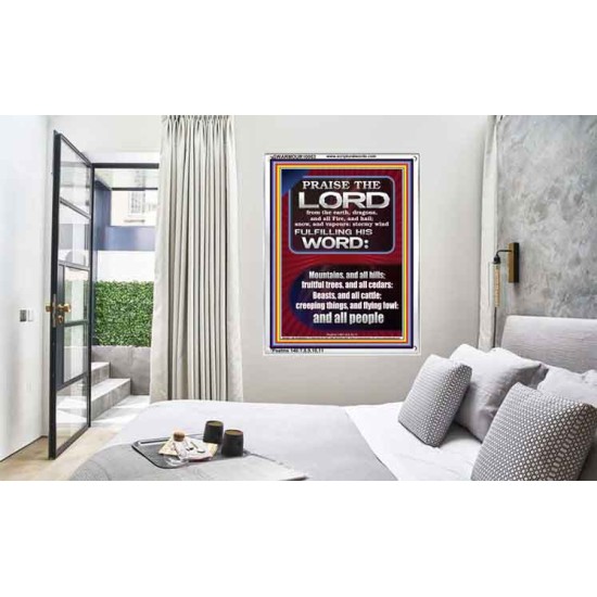 PRAISE HIM - STORMY WIND FULFILLING HIS WORD  Business Motivation Décor Picture  GWARMOUR10053  