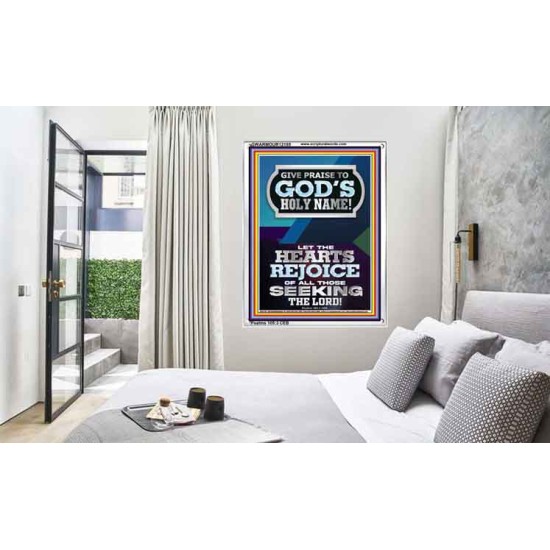 GIVE PRAISE TO GOD'S HOLY NAME  Bible Verse Art Prints  GWARMOUR12185  