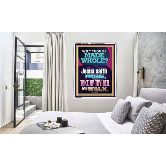 RISE TAKE UP THY BED AND WALK  Bible Verse Portrait Art  GWARMOUR12383  