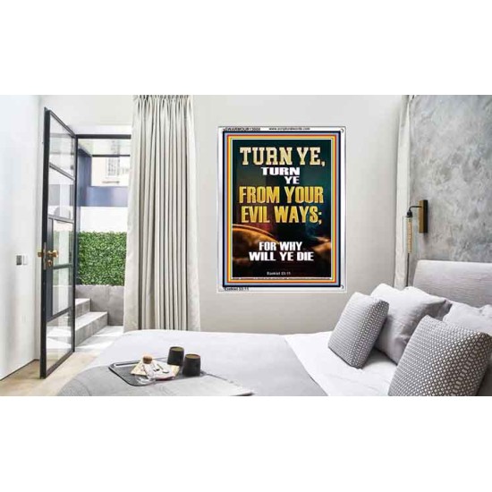 TURN YE FROM YOUR EVIL WAYS  Scripture Wall Art  GWARMOUR13000  