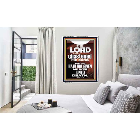 THE LORD HAS NOT GIVEN ME OVER UNTO DEATH  Contemporary Christian Wall Art  GWARMOUR13045  