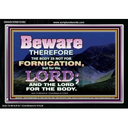 YOUR BODY IS NOT FOR FORNICATION   Ultimate Power Acrylic Frame  GWASCEND10392  "33X25"