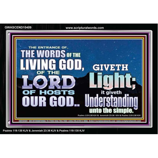 THE WORDS OF LIVING GOD GIVETH LIGHT  Unique Power Bible Acrylic Frame  GWASCEND10409  