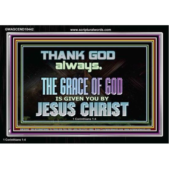 THANKING GOD ALWAYS OPENS GREATER DOOR  Scriptural Décor Acrylic Frame  GWASCEND10442  