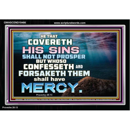 HE THAT COVERETH HIS SIN SHALL NOT PROSPER  Contemporary Christian Wall Art  GWASCEND10466  