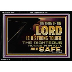 THE NAME OF THE LORD IS A STRONG TOWER  Contemporary Christian Wall Art  GWASCEND10542  "33X25"