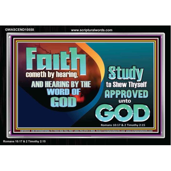 FAITH COMES BY HEARING THE WORD OF CHRIST  Christian Quote Acrylic Frame  GWASCEND10558  