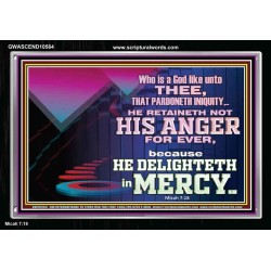 THE LORD DELIGHTETH IN MERCY  Contemporary Christian Wall Art Acrylic Frame  GWASCEND10564  "33X25"