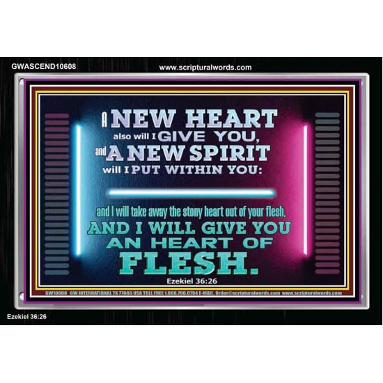 A NEW HEART ALSO WILL I GIVE YOU  Custom Wall Scriptural Art  GWASCEND10608  