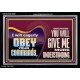 EAGERLY OBEY COMMANDMENT OF THE LORD  Unique Power Bible Acrylic Frame  GWASCEND10691  