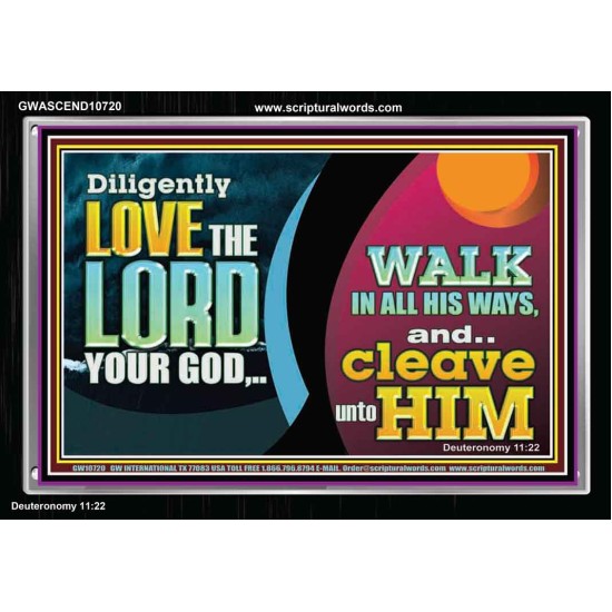 DILIGENTLY LOVE THE LORD WALK IN ALL HIS WAYS  Unique Scriptural Acrylic Frame  GWASCEND10720  