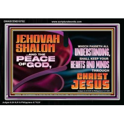 JEHOVAH SHALOM THE PEACE OF GOD KEEP YOUR HEARTS AND MINDS  Bible Verse Wall Art Acrylic Frame  GWASCEND10782  "33X25"