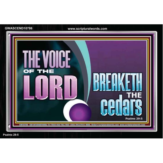 THE VOICE OF THE LORD BREAKETH THE CEDARS  Bible Verses to Encourage  Acrylic Frame  GWASCEND10786  