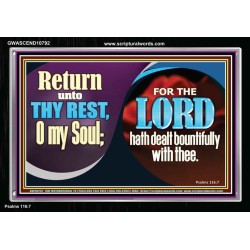 THE LORD HATH DEALT BOUNTIFULLY WITH THEE  Contemporary Christian Art Acrylic Frame  GWASCEND10792  "33X25"