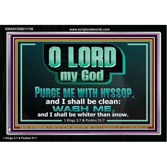 PURGE ME WITH HYSSOP AND I SHALL BE CLEAN  Biblical Art Acrylic Frame  GWASCEND11736  