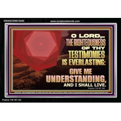 THE RIGHTEOUSNESS OF THY TESTIMONIES IS EVERLASTING O LORD  Religious Wall Art   GWASCEND12048  "33X25"