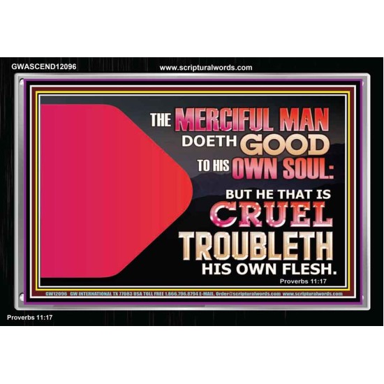 THE MERCIFUL MAN DOETH GOOD TO HIS OWN SOUL  Scriptural Wall Art  GWASCEND12096  