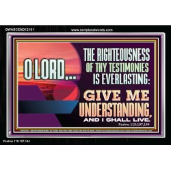 THE RIGHTEOUSNESS OF THY TESTIMONIES IS EVERLASTING O LORD  Bible Verses Acrylic Frame Art  GWASCEND12161  "33X25"