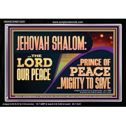 JEHOVAH SHALOM THE LORD OUR PEACE PRINCE OF PEACE  Righteous Living Christian Acrylic Frame  GWASCEND12251  "33X25"