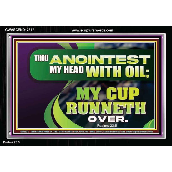 THOU ANOINTEST MY HEAD WITH OIL MY CUP RUNNETH OVER  Church Acrylic Frame  GWASCEND12317  