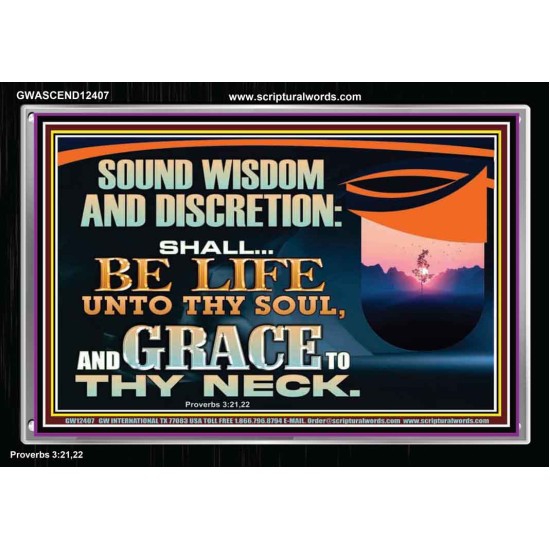 SOUND WISDOM AND DISCRETION SHALL BE LIFE UNTO THY SOUL  Children Room Wall Acrylic Frame  GWASCEND12407  