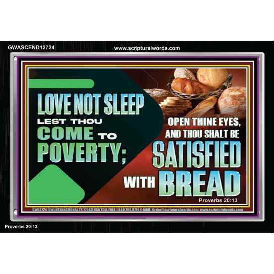 LOVE NOT SLEEP LEST THOU COME TO POVERTY  Bible Verse Art Acrylic Frame  GWASCEND12724  