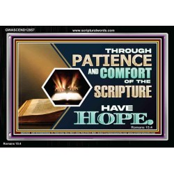 THROUGH PATIENCE AND COMFORT OF THE SCRIPTURE HAVE HOPE  Christian Wall Art Wall Art  GWASCEND12957  "33X25"
