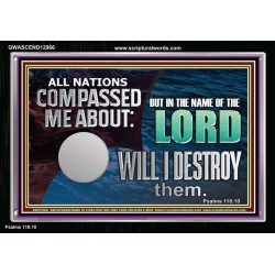 IN THE NAME OF THE LORD WILL I DESTROY THEM  Biblical Paintings Acrylic Frame  GWASCEND12966  "33X25"