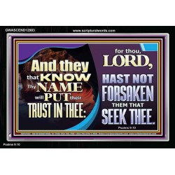 THEY THAT KNOW THY NAME WILL NOT BE FORSAKEN  Biblical Art Glass Acrylic Frame  GWASCEND12983  "33X25"
