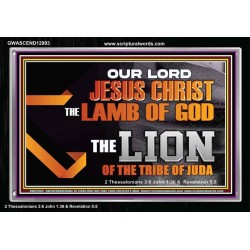 THE LION OF THE TRIBE OF JUDA CHRIST JESUS  Ultimate Inspirational Wall Art Acrylic Frame  GWASCEND12993  "33X25"