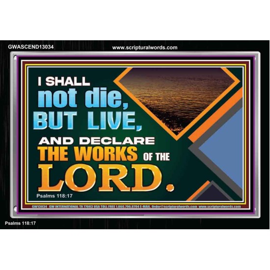 I SHALL NOT DIE BUT LIVE AND DECLARE THE WORKS OF THE LORD  Eternal Power Acrylic Frame  GWASCEND13034  