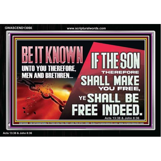 IF THE SON THEREFORE SHALL MAKE YOU FREE  Ultimate Inspirational Wall Art Acrylic Frame  GWASCEND13066  