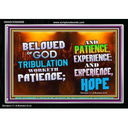 TRIBULATION BRINGS ABOUT PATIENCE EXPERIENCE AND HOPE  Christian Art Work Acrylic Frame  GWASCEND9596  