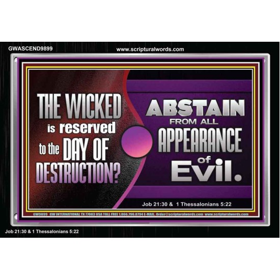 THE WICKED RESERVED FOR DAY OF DESTRUCTION  Acrylic Frame Scripture Décor  GWASCEND9899  