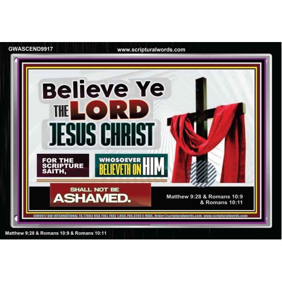 WHOSOEVER BELIEVETH ON HIM SHALL NOT BE ASHAMED  Contemporary Christian Wall Art  GWASCEND9917  
