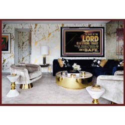 THE NAME OF THE LORD IS A STRONG TOWER  Contemporary Christian Wall Art  GWASCEND10542  "33X25"