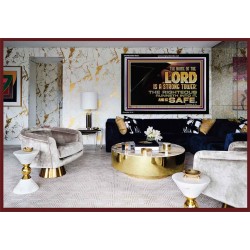 THE NAME OF THE LORD IS A STRONG TOWER  Contemporary Christian Wall Art  GWASCEND10542  