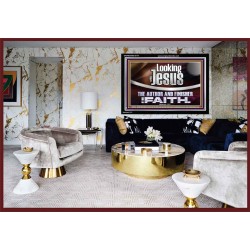 LOOKING UNTO JESUS THE AUTHOR AND FINISHER OF OUR FAITH  Modern Wall Art  GWASCEND12114  "33X25"