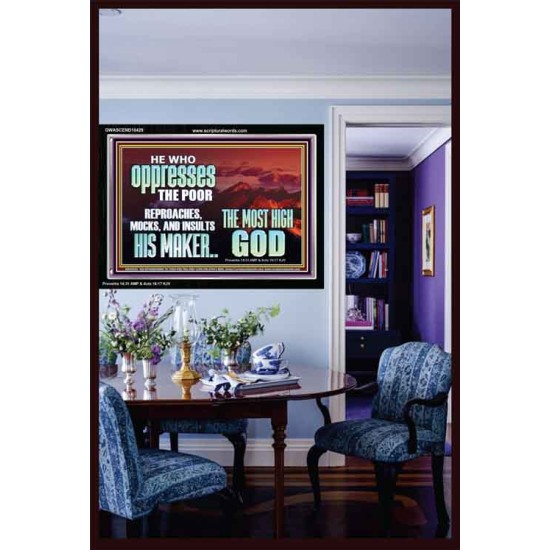 OPRRESSING THE POOR IS AGAINST THE WILL OF GOD  Large Scripture Wall Art  GWASCEND10429  