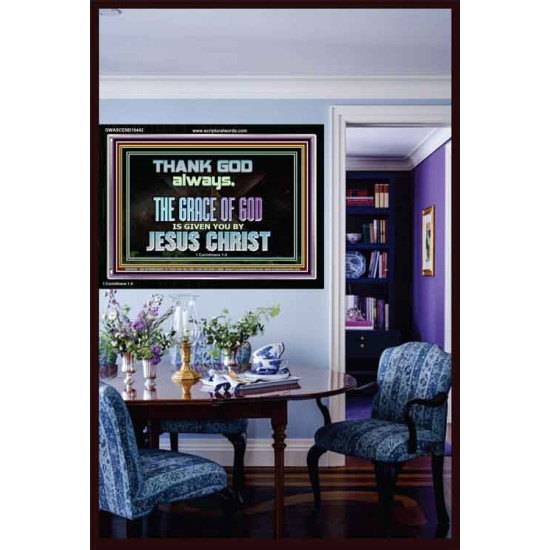 THANKING GOD ALWAYS OPENS GREATER DOOR  Scriptural Décor Acrylic Frame  GWASCEND10442  